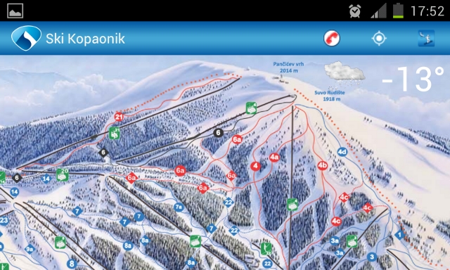 kopaonik mapa staza Ski Kopaonik   Android aplikacija | KOPAONIK kopaonik mapa staza